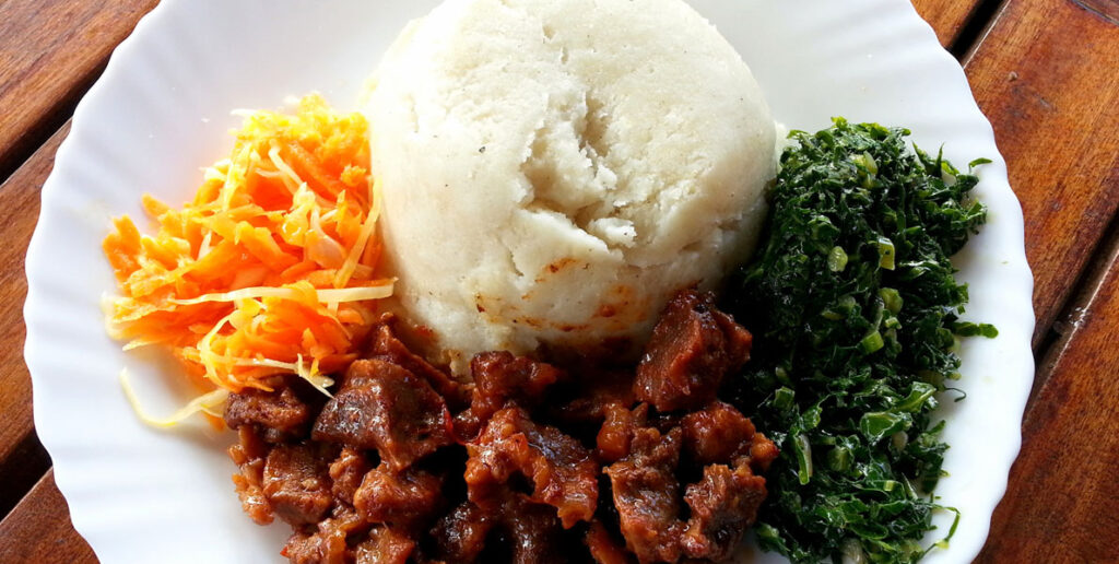 Ugali with stew