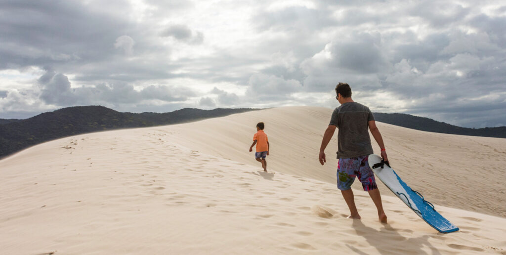 sand dunes in Joaquina Beach, Florianopolis