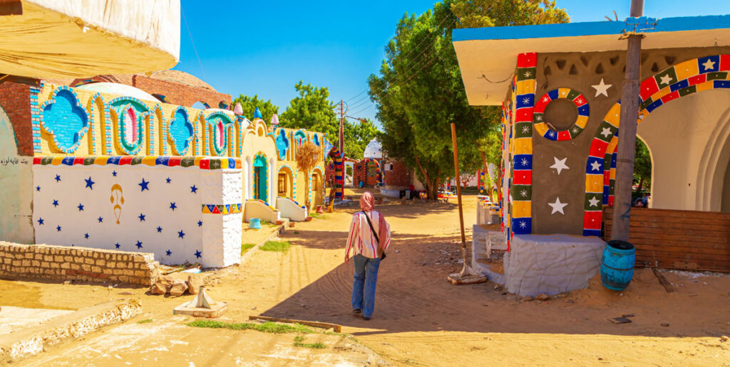 street scene in a Nubian Village near Aswan, Egypt