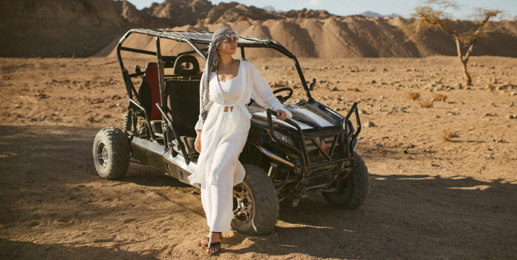 tourist on quad bike ATV safari at Sharm El Sheikh