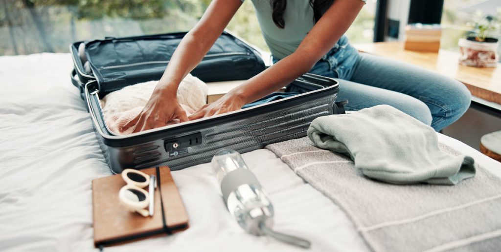 packing a suitcase maximizing space