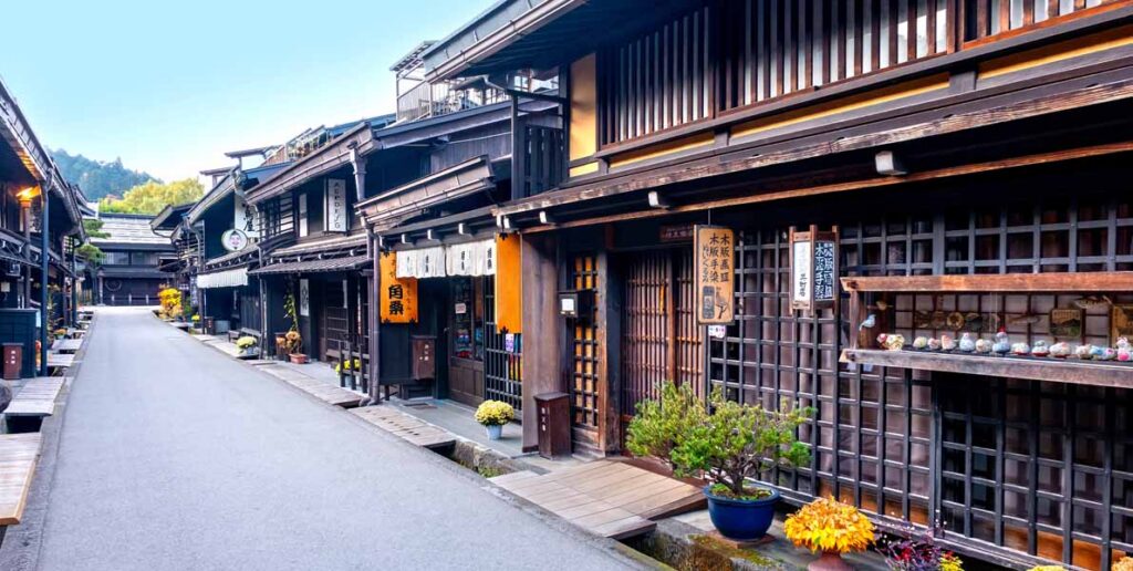 Traditional architecture in old town, Takayama, Japan